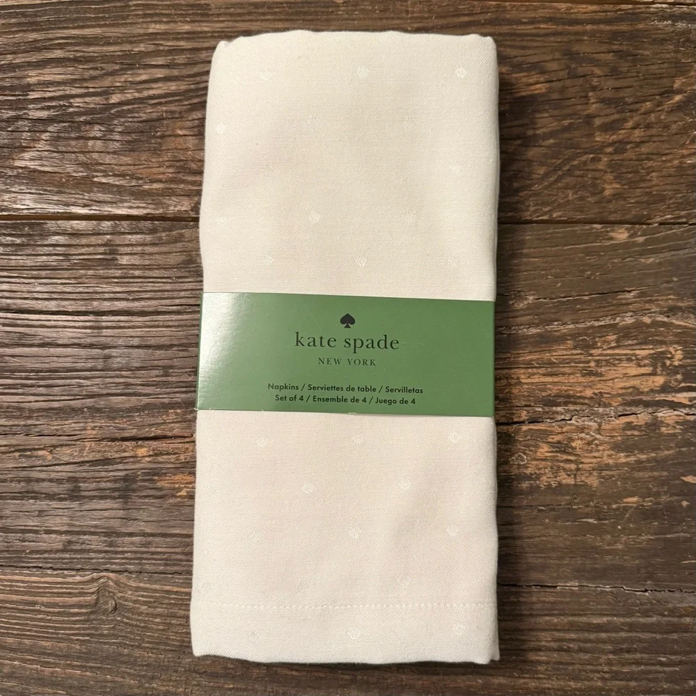 Kate Spade Dot Napkins Set of 4 Cream Ivory
